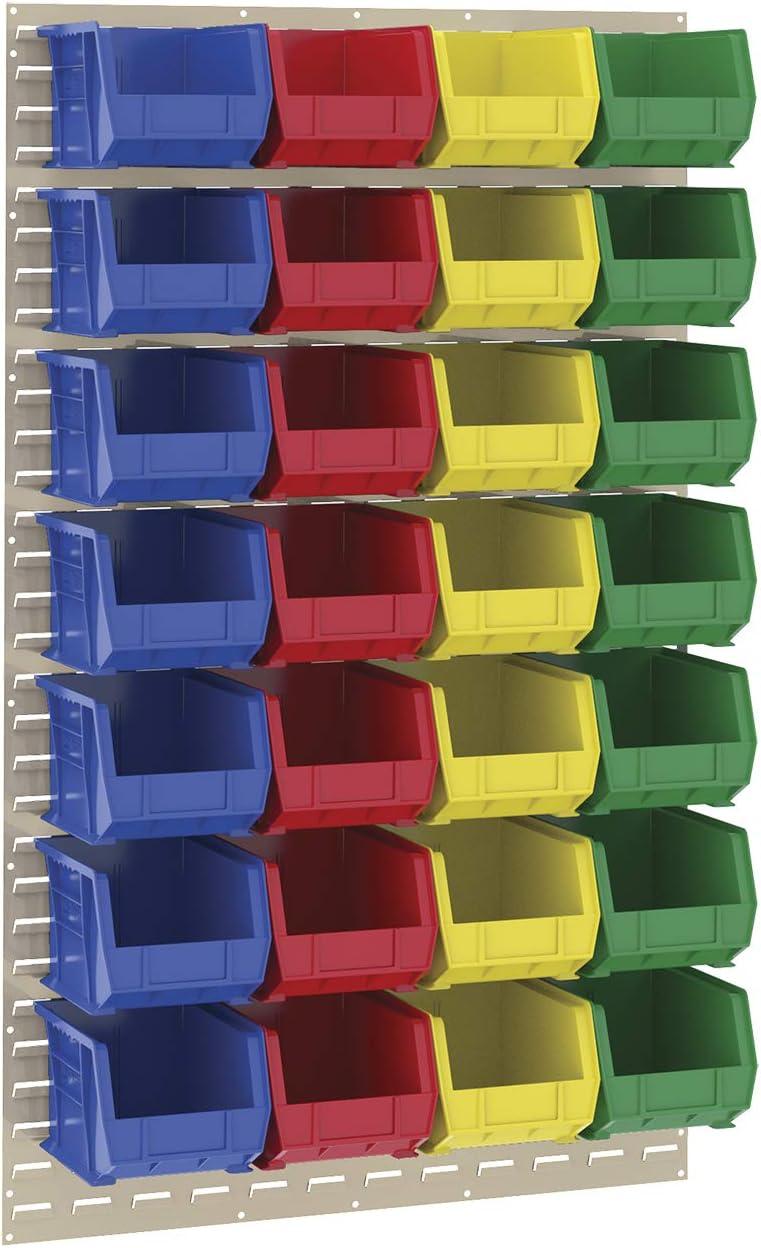 Yellow Stackable Plastic Storage Bin with Divider Slots