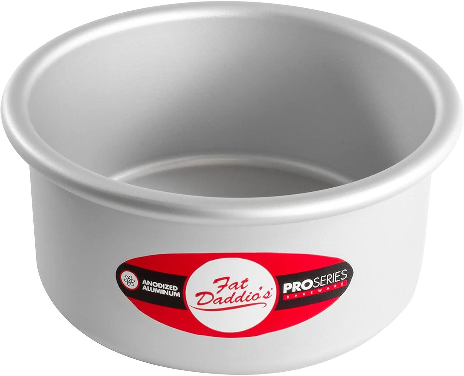 Fat Daddio's PRD-63 Anodized Aluminum Round Cake Pan, 6" x 3", Silver