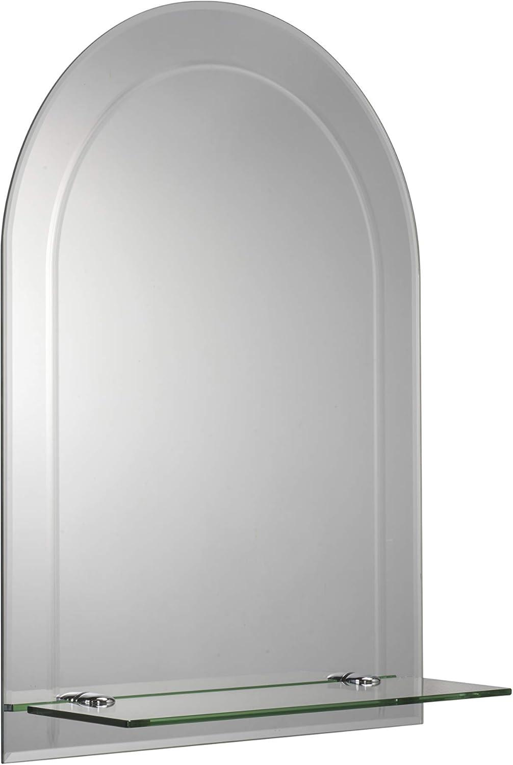 Croydex Fairfield Easy Install, Arch Bathroom Mirror with Single Shelf