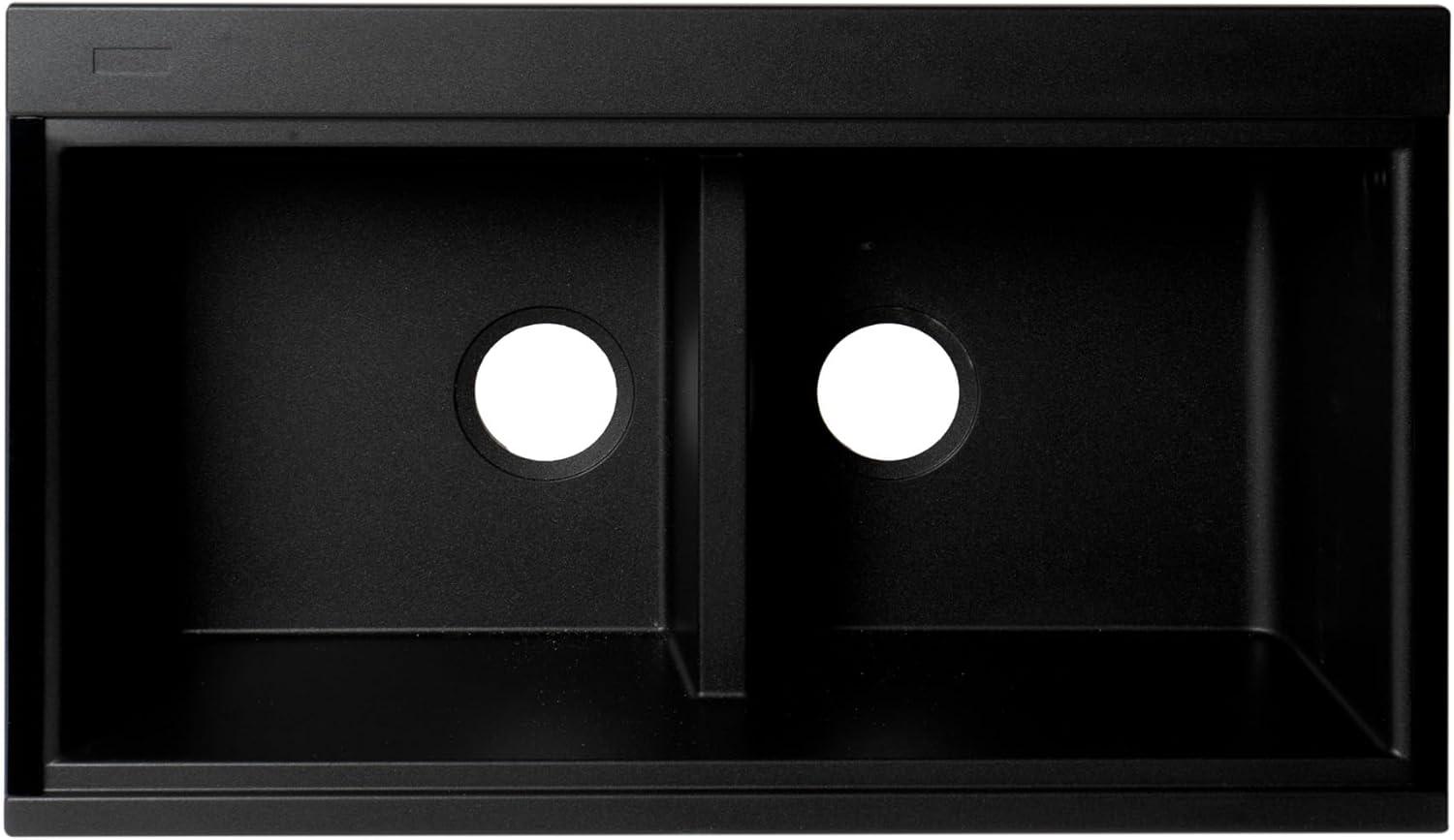 34'' L Double Bowl Granite Kitchen Sink