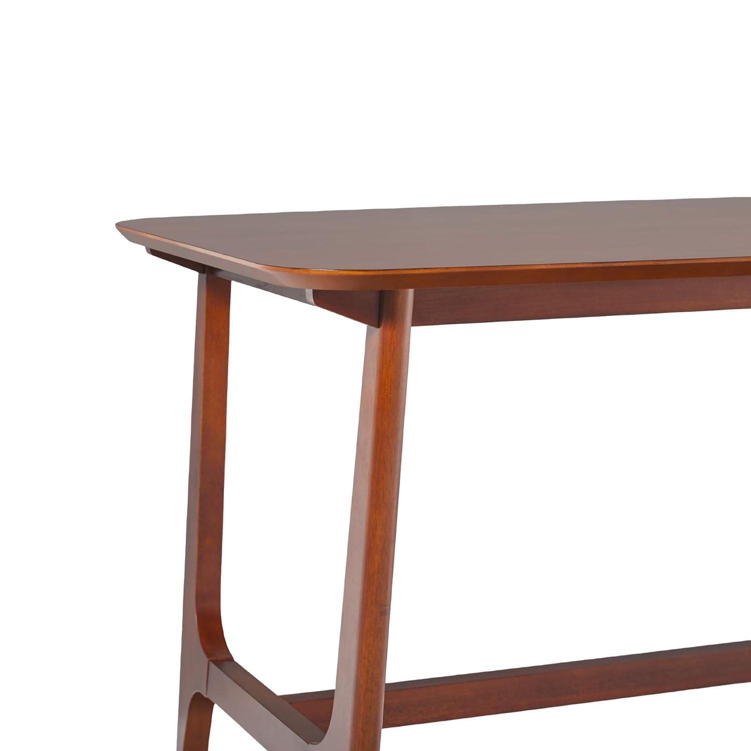 Walker Edison 60" Mid-Century Wood Dining Table with Trestle Base in Walnut