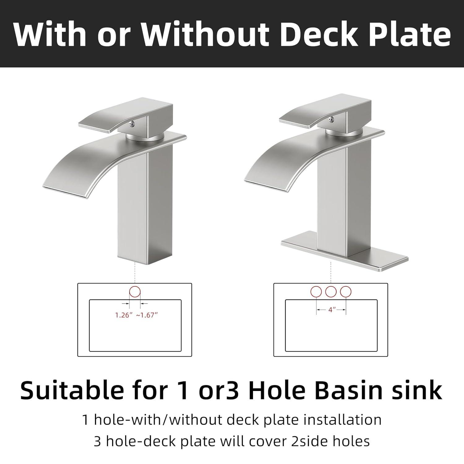 Bathroom Faucet, Single Handle Bathroom Faucets for 1 or 3 Hole Bathroom Sink Faucet