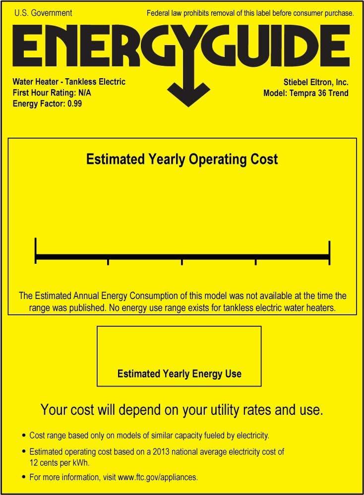 Tempra 36 Trend White Electric Tankless Water Heater