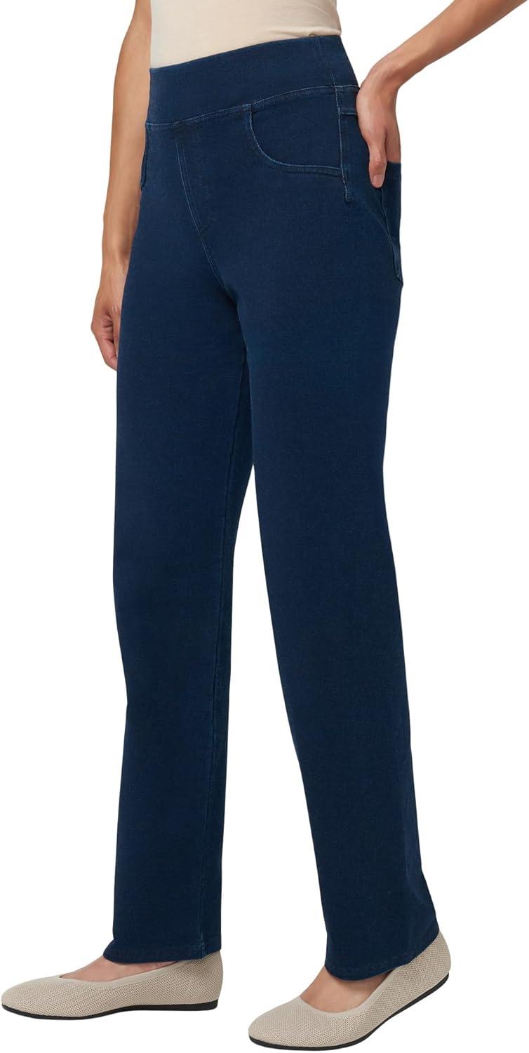 Small Dark Blue Cotton Blend High Rise Denim Leggings