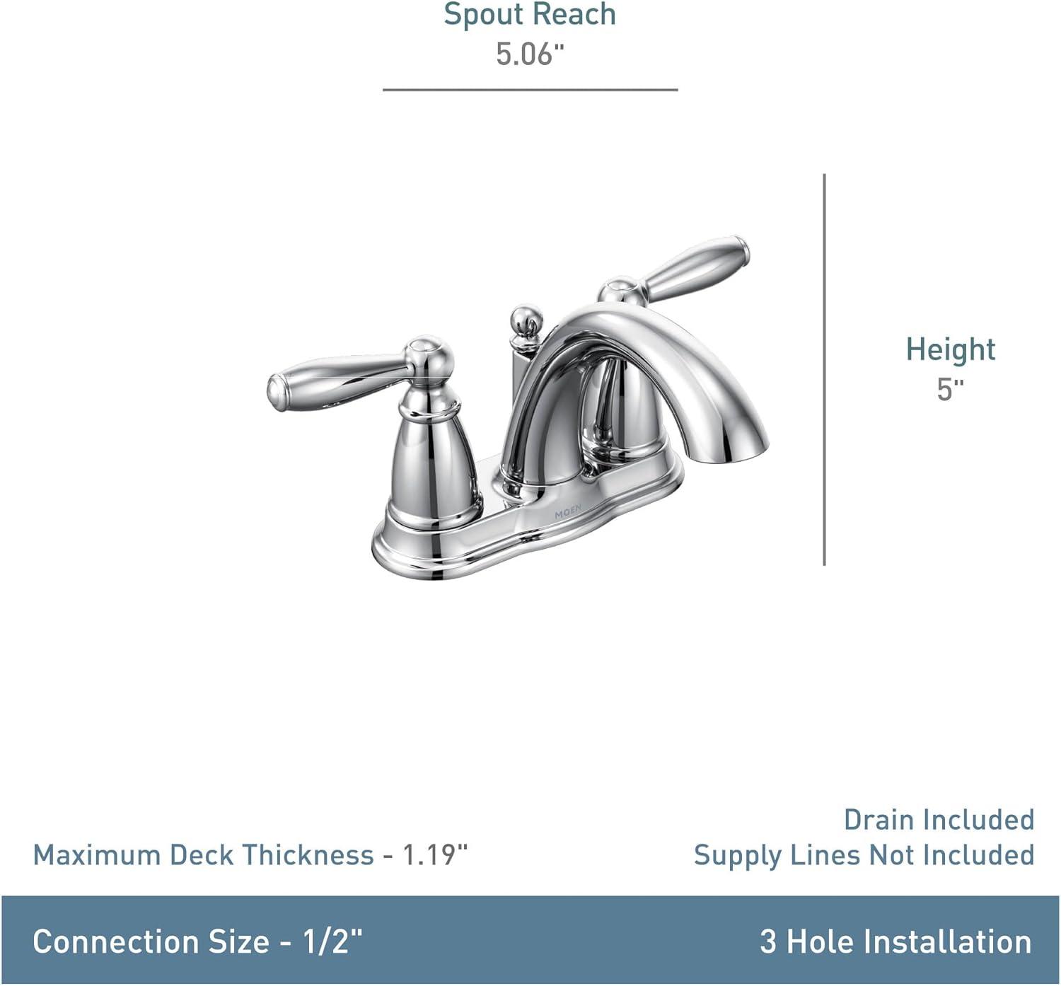 Moen Brantford Centerset Bathroom Faucet with Drain Assembly
