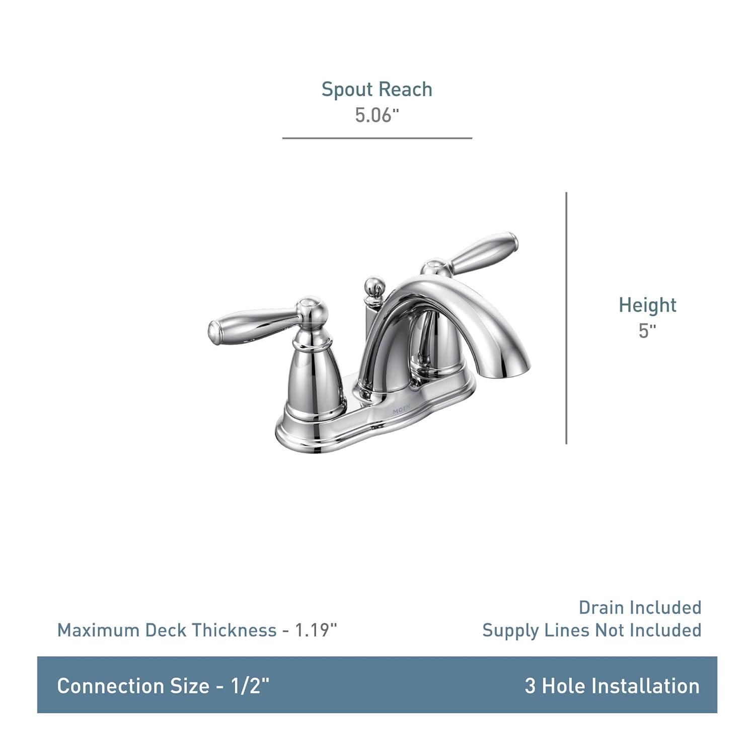 Moen Brantford Centerset Bathroom Faucet with Drain Assembly