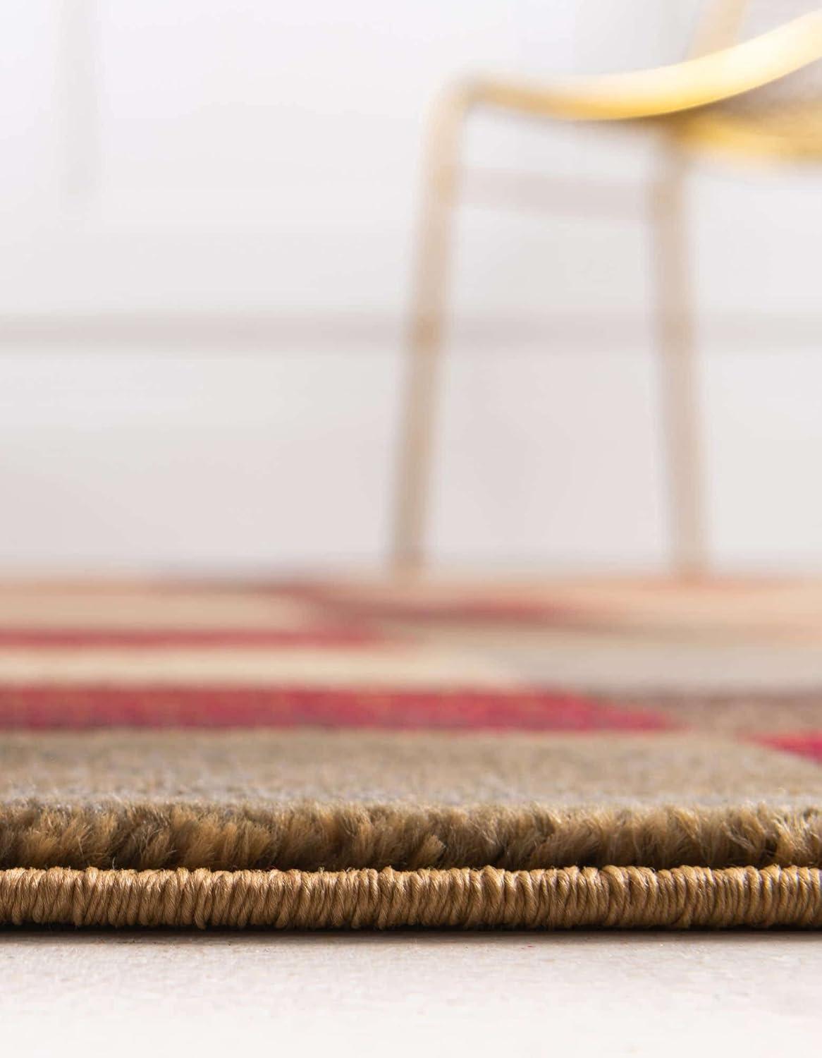 Unique Loom Barista Collection Area Rug - Gava (7' 1" Square Multi/Brown)