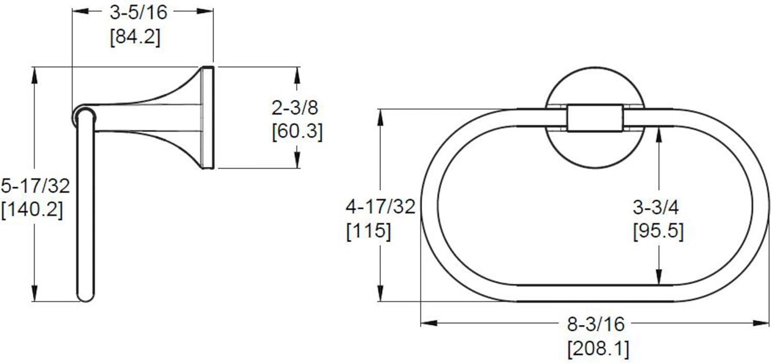 Tuscan Bronze Oval Wall Mounted Towel Ring