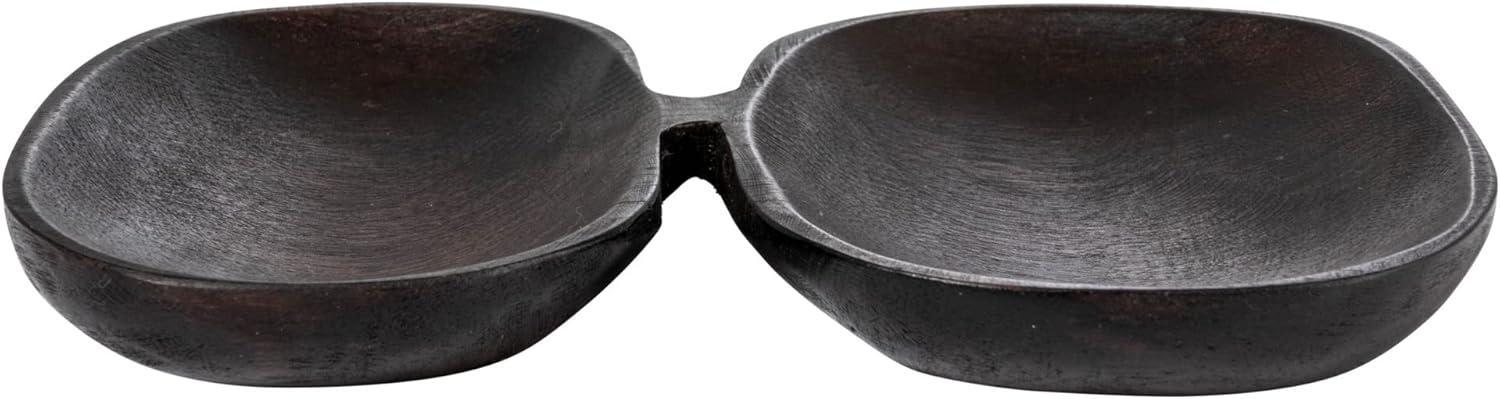 Bloomingville Modern Wood Serving Dish with 2 Sections, Brown