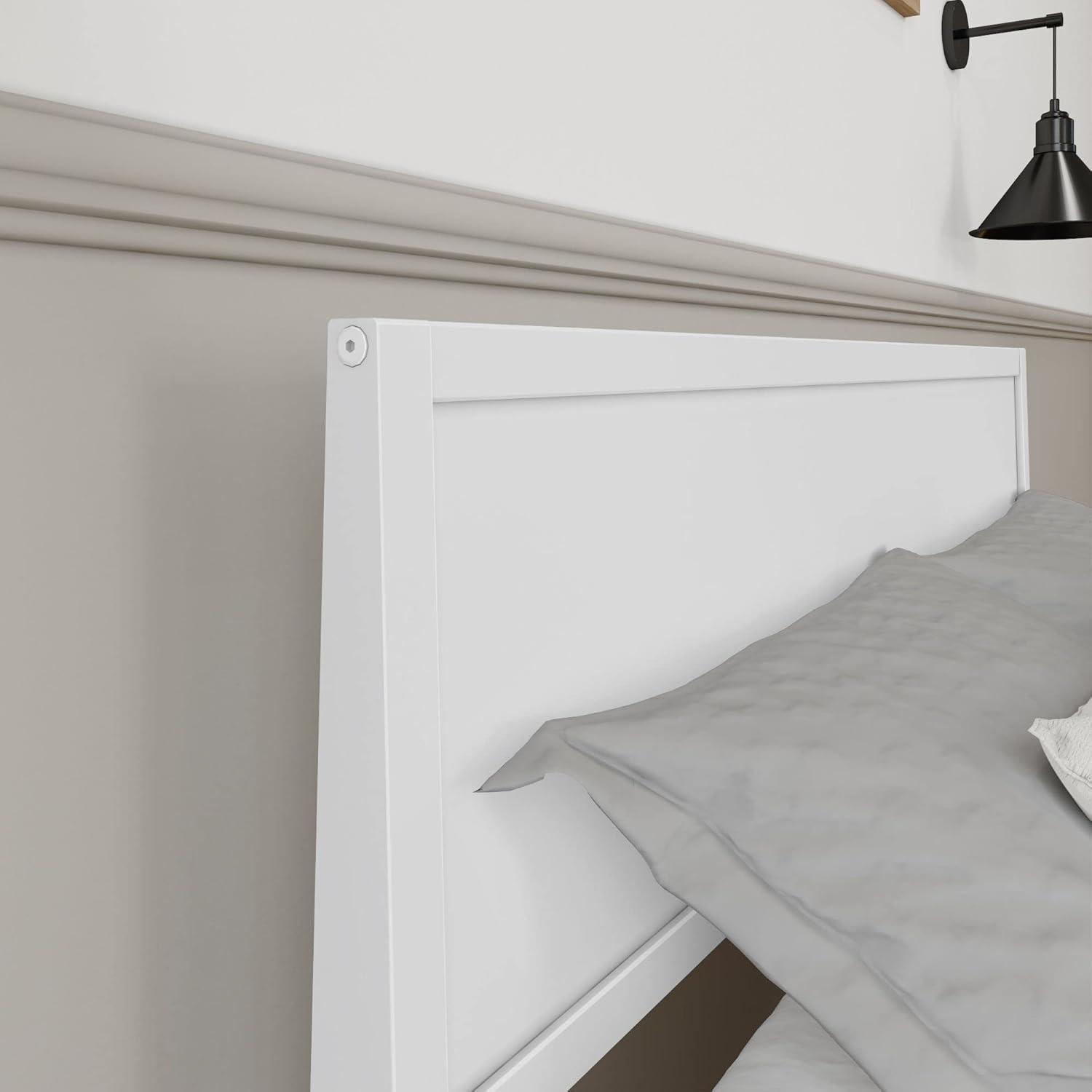 Plank+Beam Solid Wood Full Size Bed Frame with Headboard, Modern Platform Bed for Adults