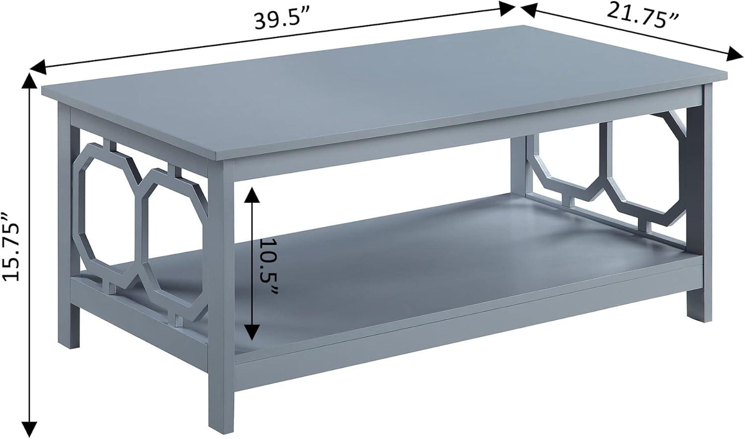 Convenience Concepts Omega Coffee Table with Shelf, Gray