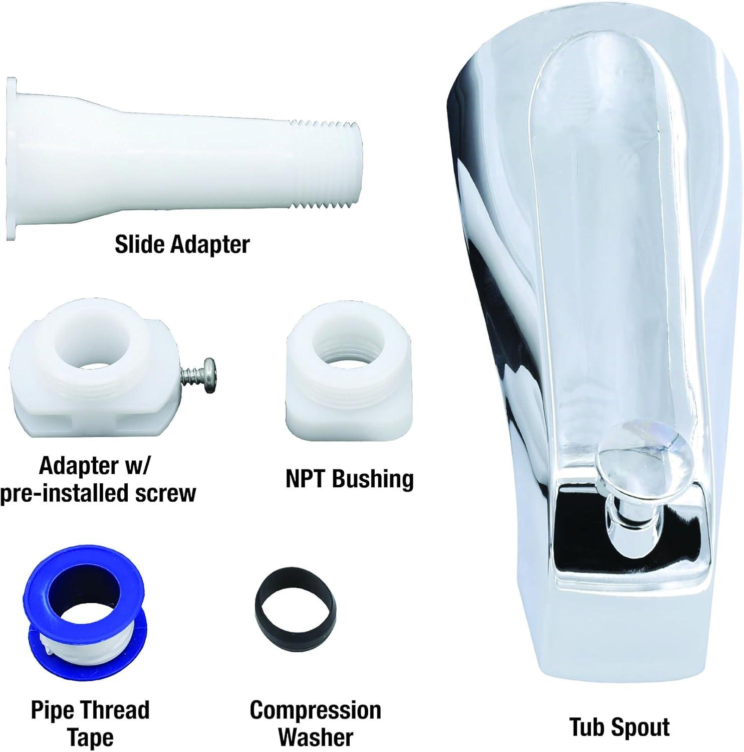 DANCO 88703 Tub Spout with Diverter, Chrome Finish, 1-Pack