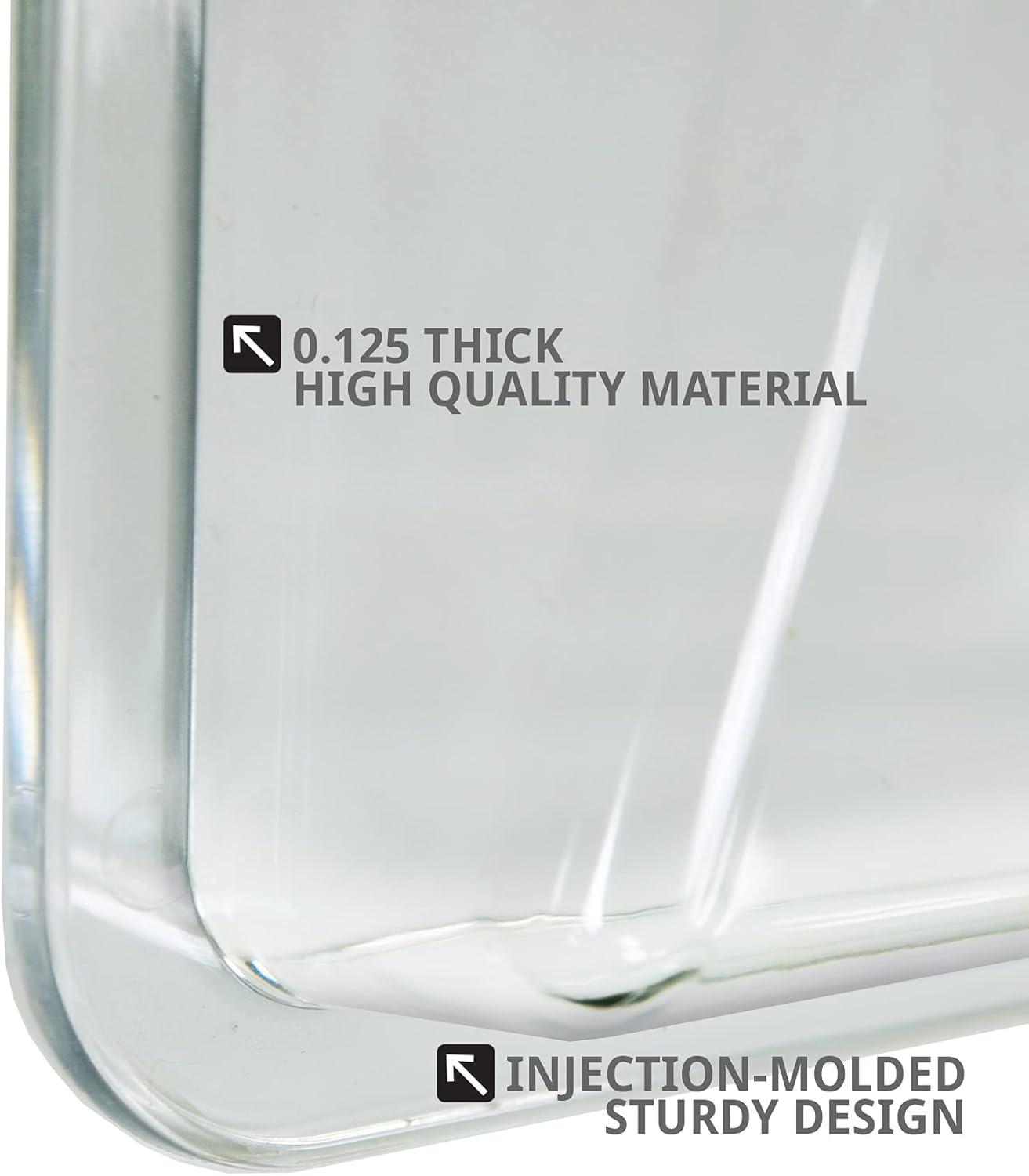 Azar Displays Clear Plastic Wall Mount File Holder with Double Sided Tape, 4-Pack (Set of 4)