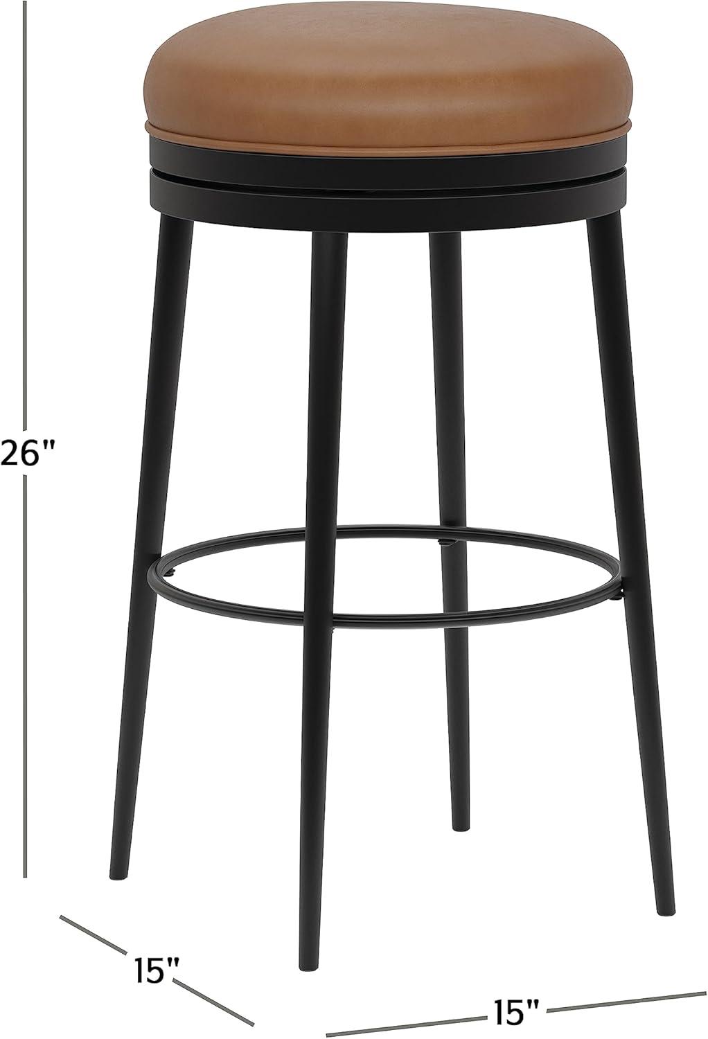Hillsdale Aubrie Metal Counter Height Swivel Stool, Matte Black