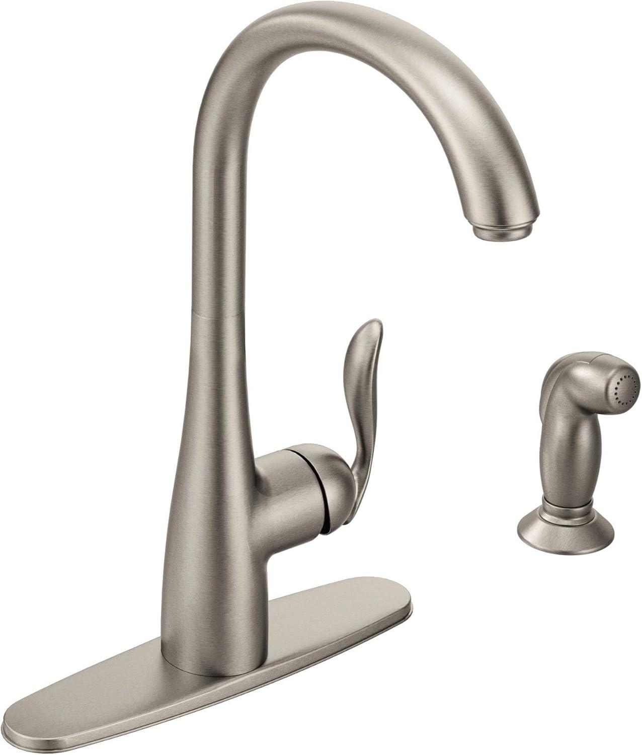 Stainless Steel Transitional Kitchen Faucet with Pull-out Spray