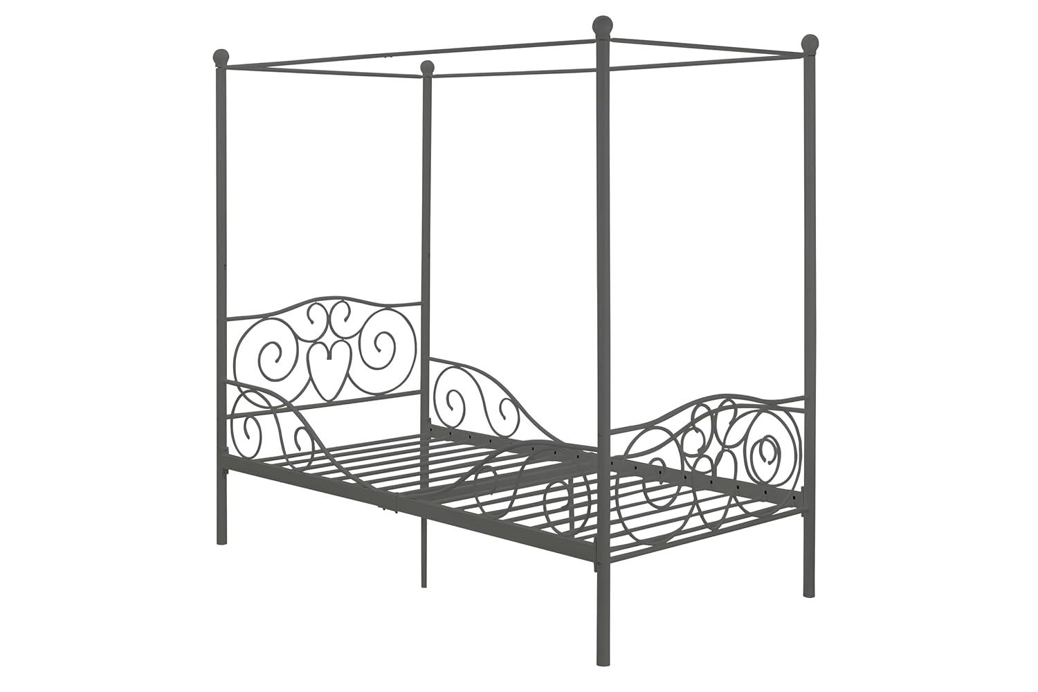 DHP 4020959 Sturdy Bed Frame, Twin, Pewter