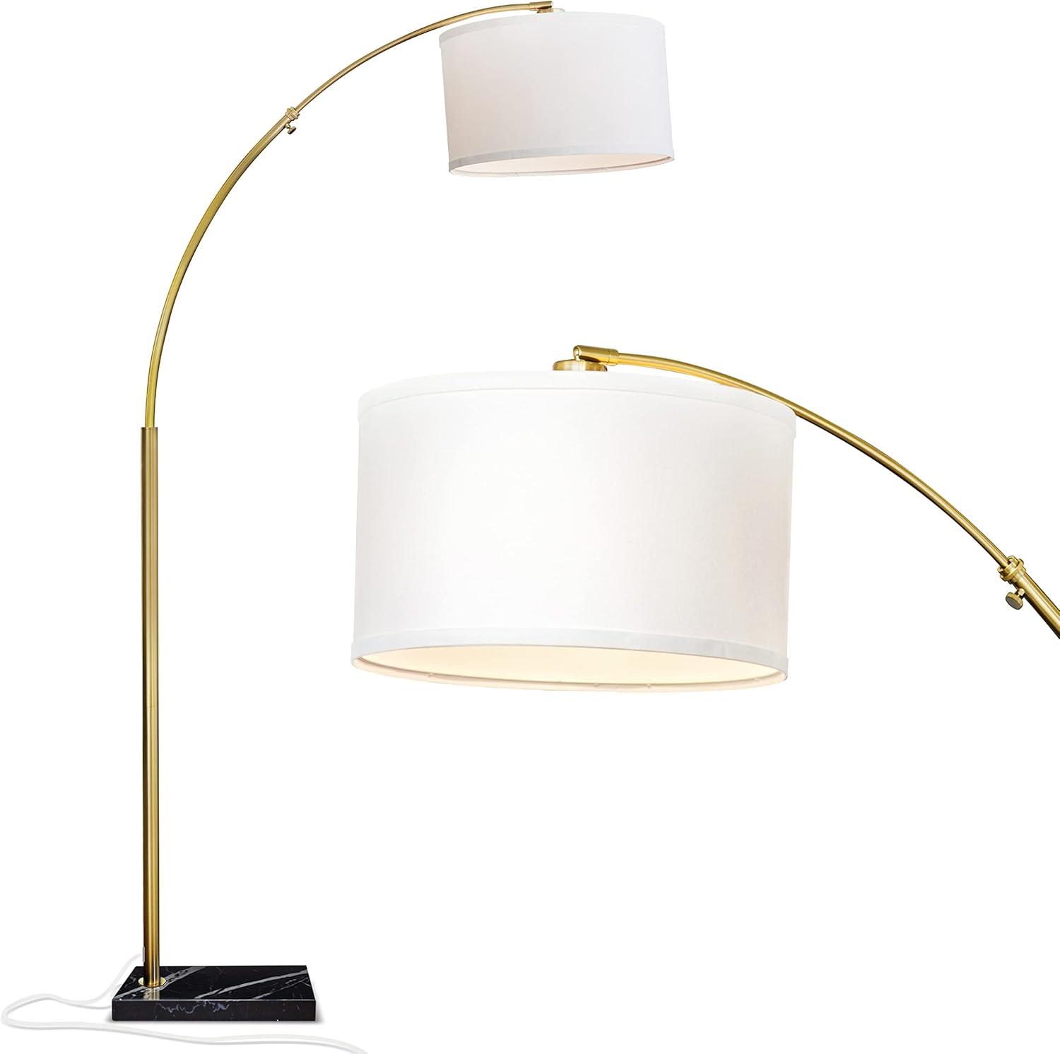 Logan 76 in. Modern 1-Light Adjustable and Extendable LED Floor Lamp with Fabric Drum Shade