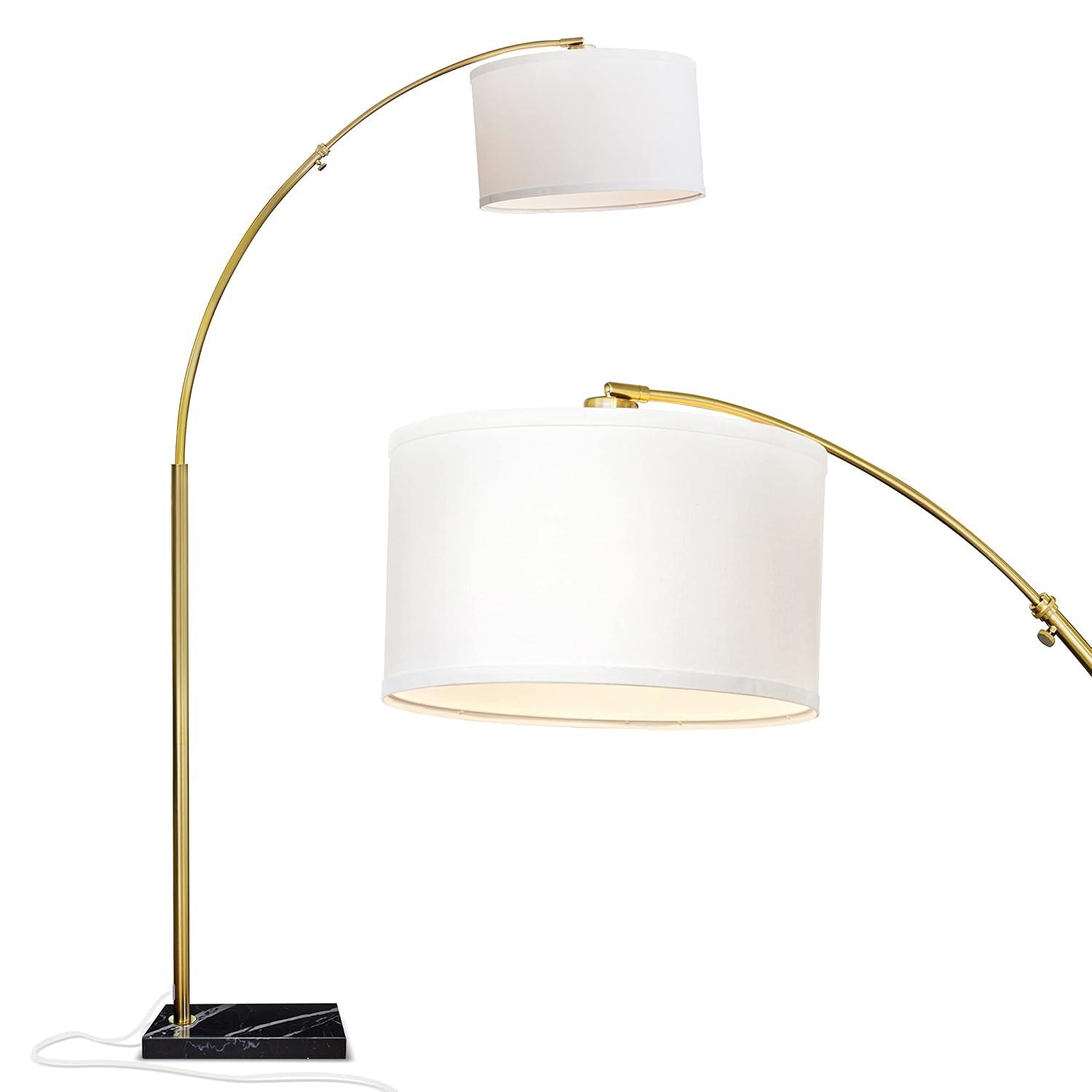 Logan 76 in. Modern Adjustable and Extendable LED Floor Lamp with Fabric Drum Shade