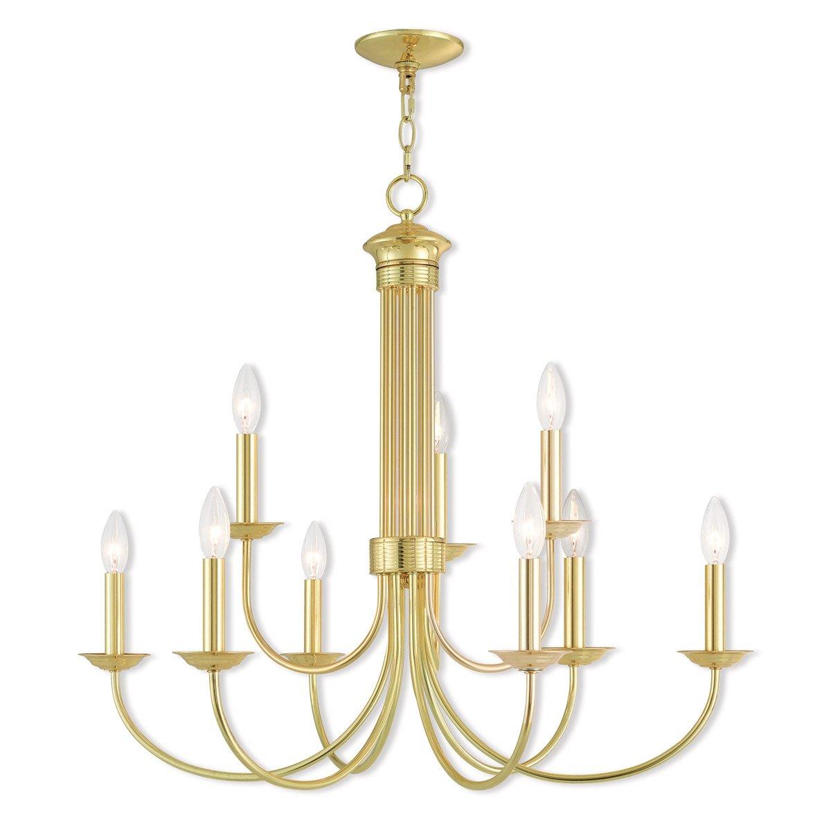 Livex Lighting Estate 9 - Light Chandelier in  Polished Brass