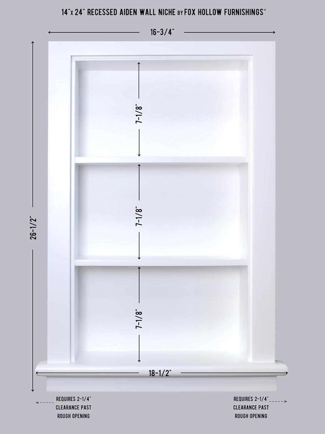 Fox Hollow Furnishings Fox Hollow Furnishings Recessed Wall Shelf with Adjustable Shelves