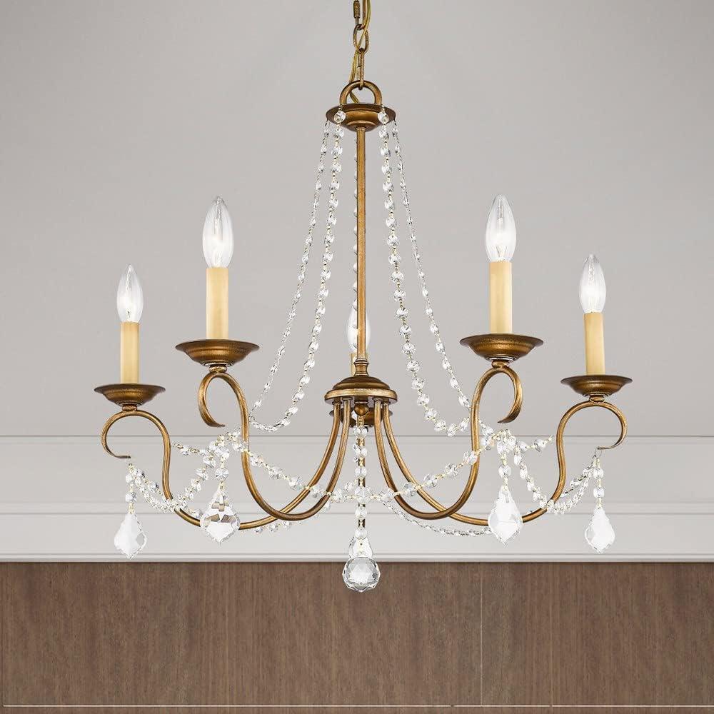 Livex Lighting Pennington 5 - Light Chandelier in  Antique Silver Leaf
