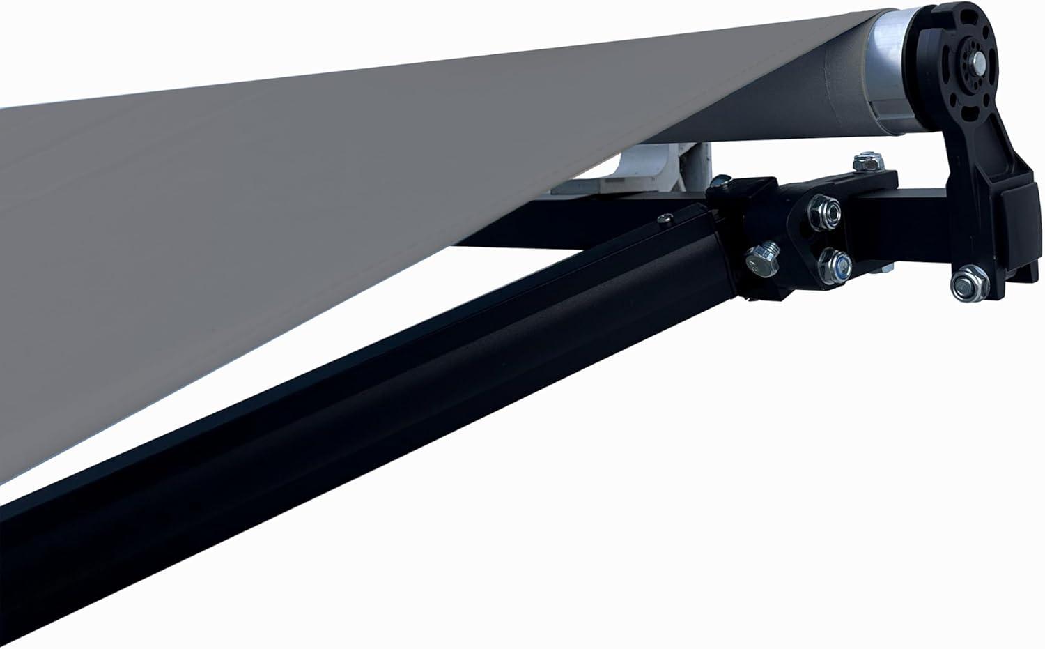 Retractable Home Patio Awning | Deck Canopy |UV Protection Sunshade | Manual Black Frame | Upgraded 2024