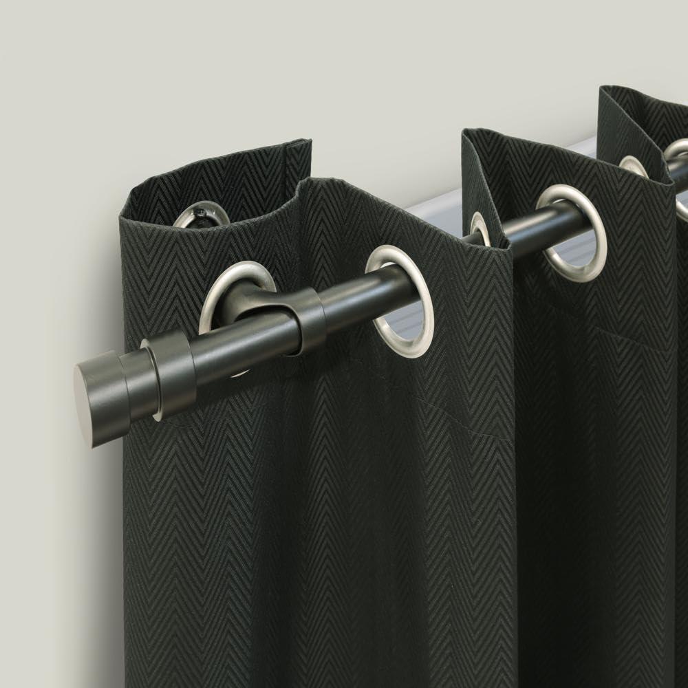 Commonwealth Home Fashions Blackout Rod Aluminum Adjustable Bay Window Single Curtain Rod