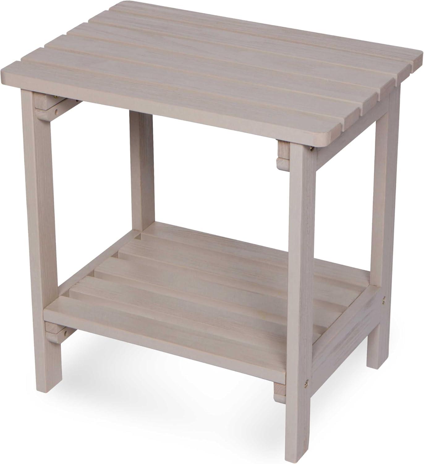 Shine Company Rectangular Traditional Wooden Indoor/Outdoor Side Table in Gray