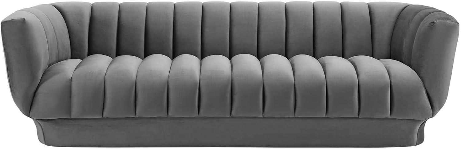 Silver Orchid Burke Channel Tufted Performance Velvet Sofa by Modway