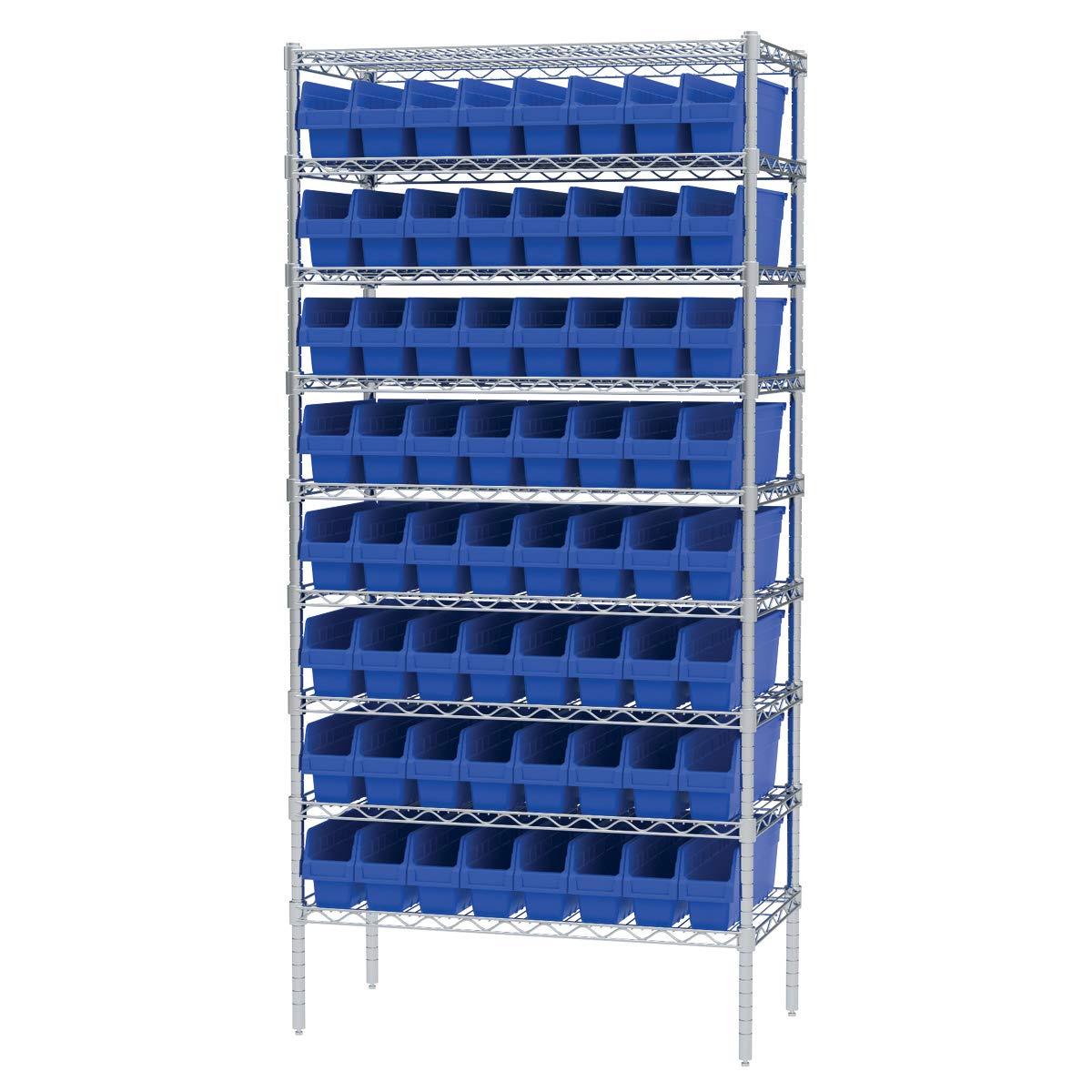 Blue Polypropylene 18-Inch Nesting Storage Bin