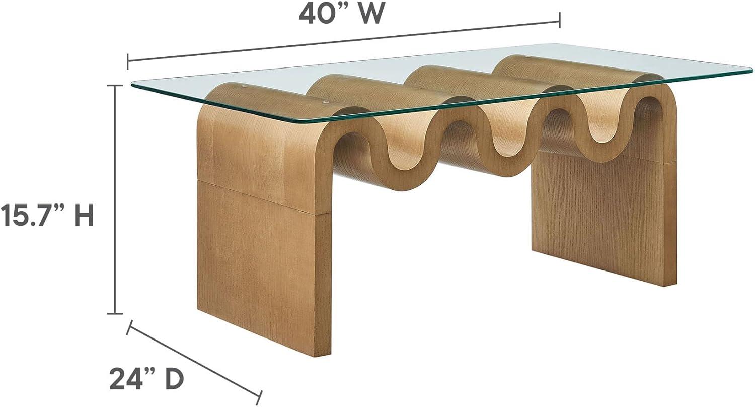 Modway Ondine Glass Top Coffee Table In Spiced Apple