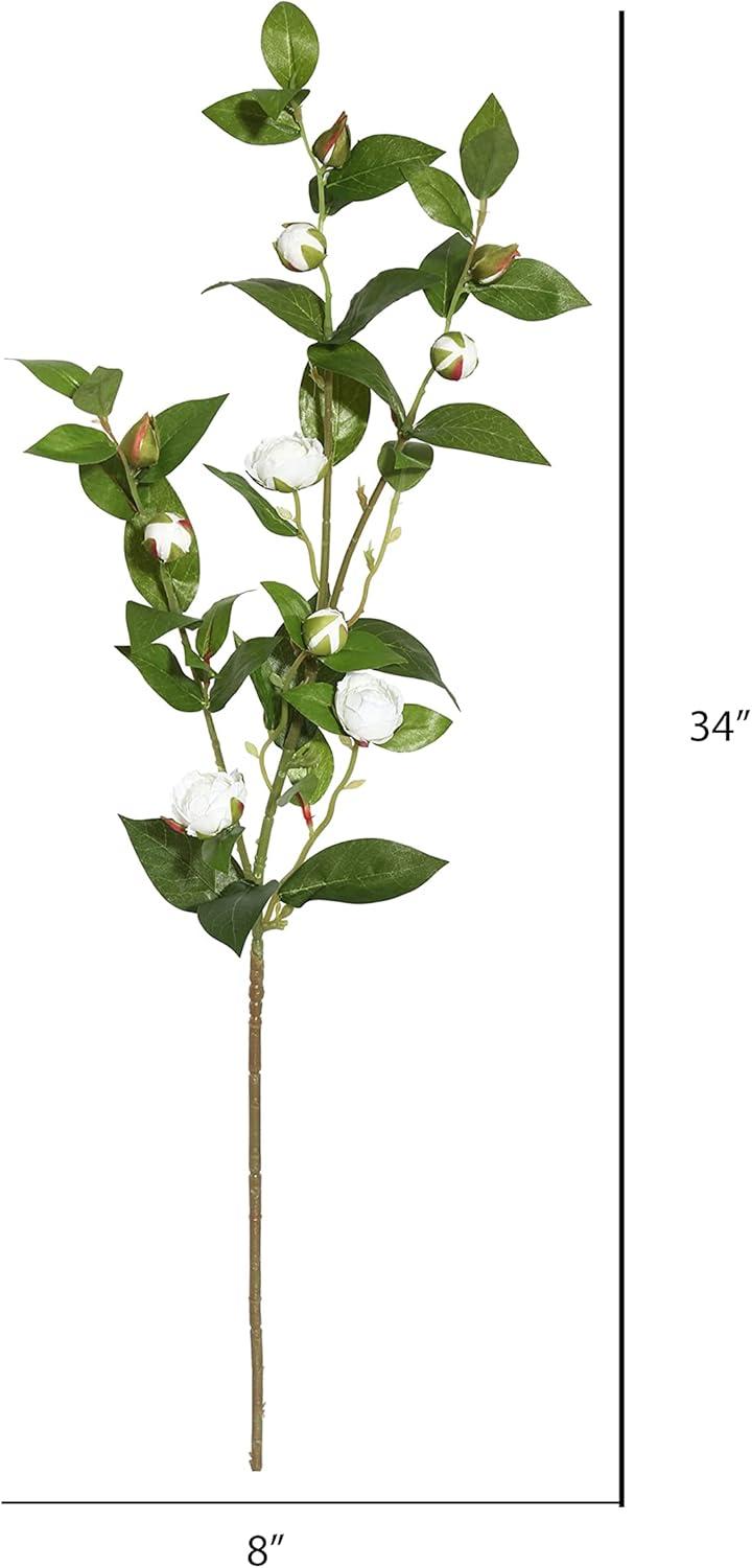 Vickerman 34'' Artificial White Tea Rose Spray. Includes 3 sprays per pack.
