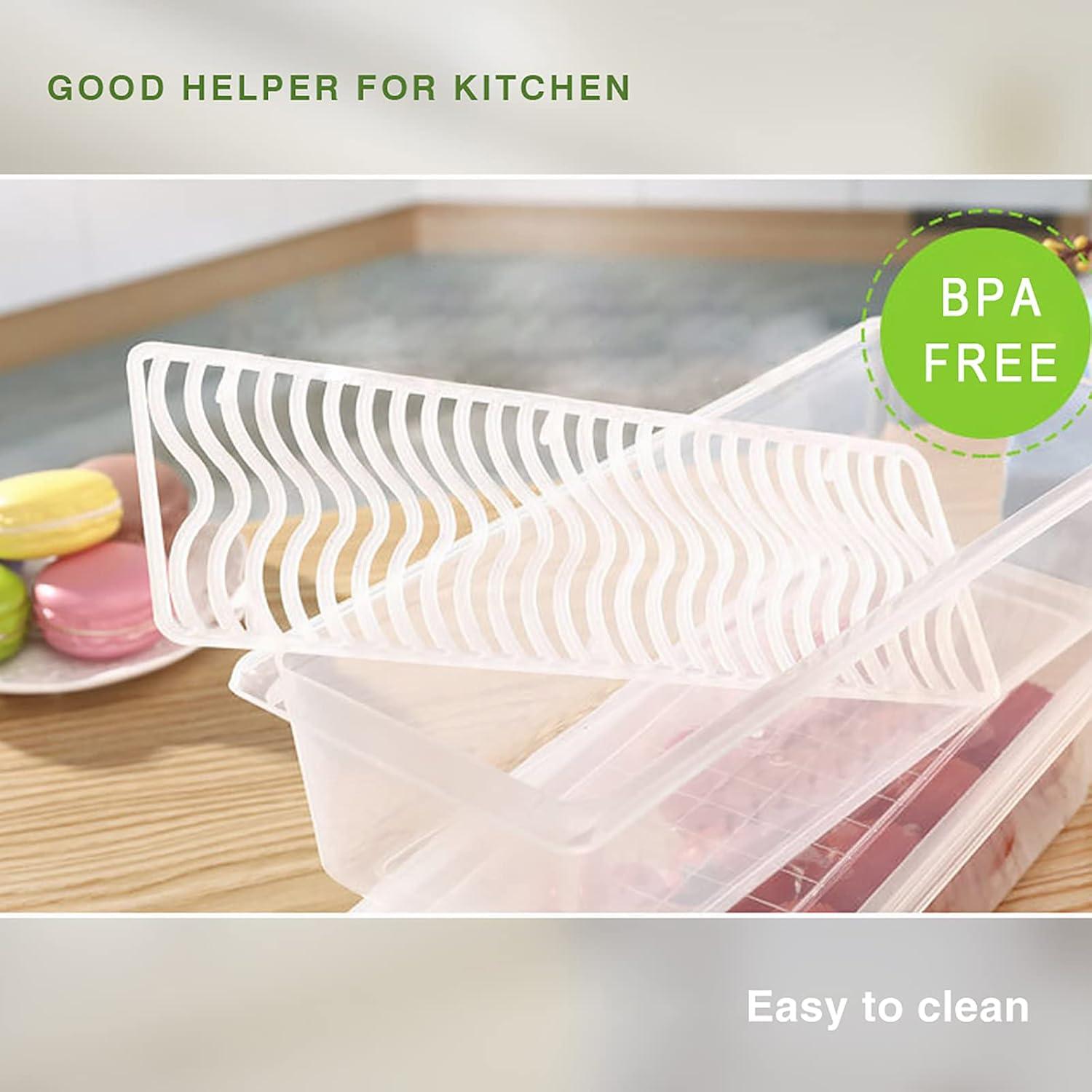 SILIVO Fruit Storage Containers for Fridge (3 Pack) - 1.5L Produce Saver Containers for Refrigerator with Removable Drain Tray Keep Fresh for Produce, Bacon, Fruits and Vegetables