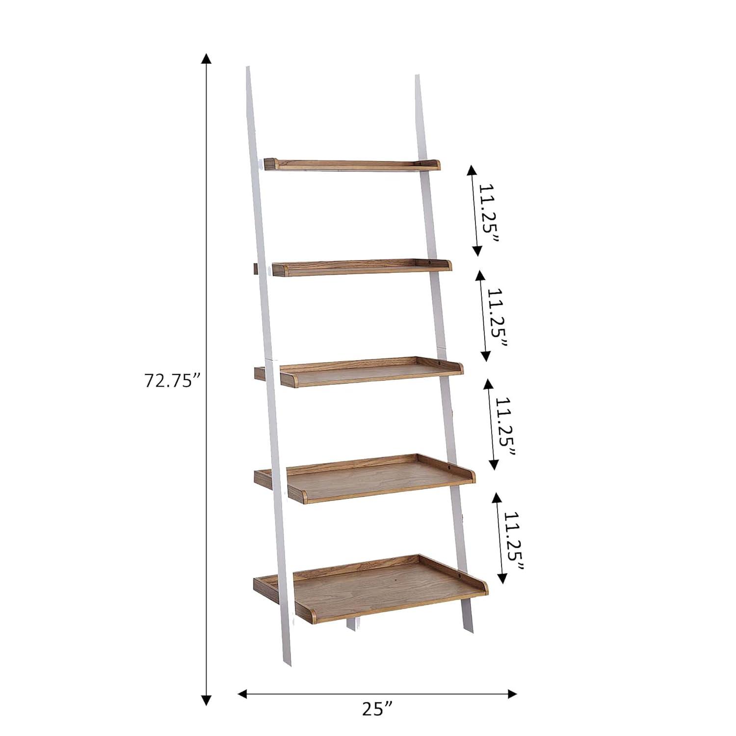 Convenience Concepts American Heritage Bookshelf Ladder, Driftwood/White