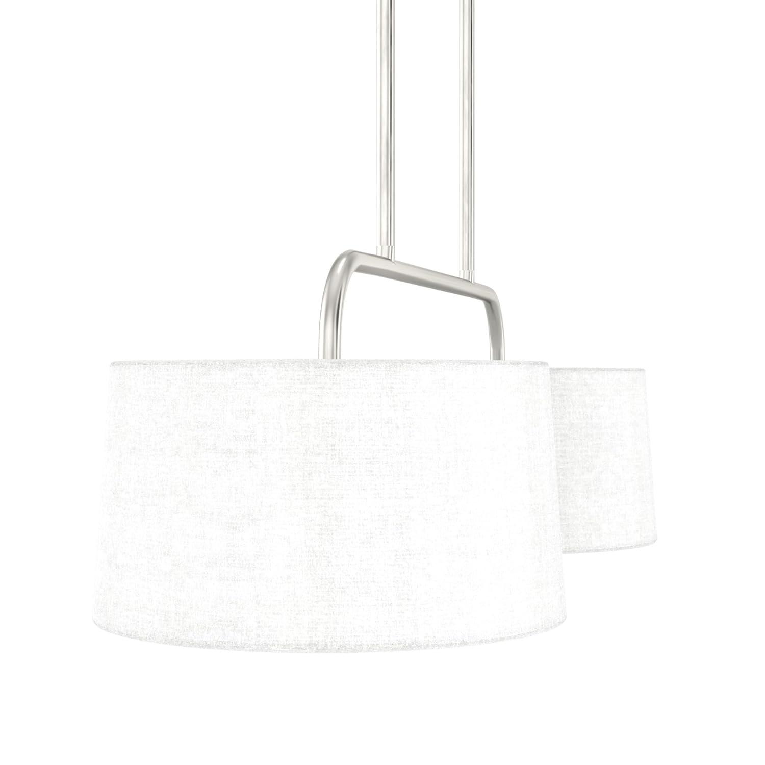 Hunter - Cottage Hill 4-light Brushed Nickel, Large Chandelier, Dimmable, Modern Style, Linear Shaped, for Bedrooms, Kitchens, Dining, Living Rooms - 19892