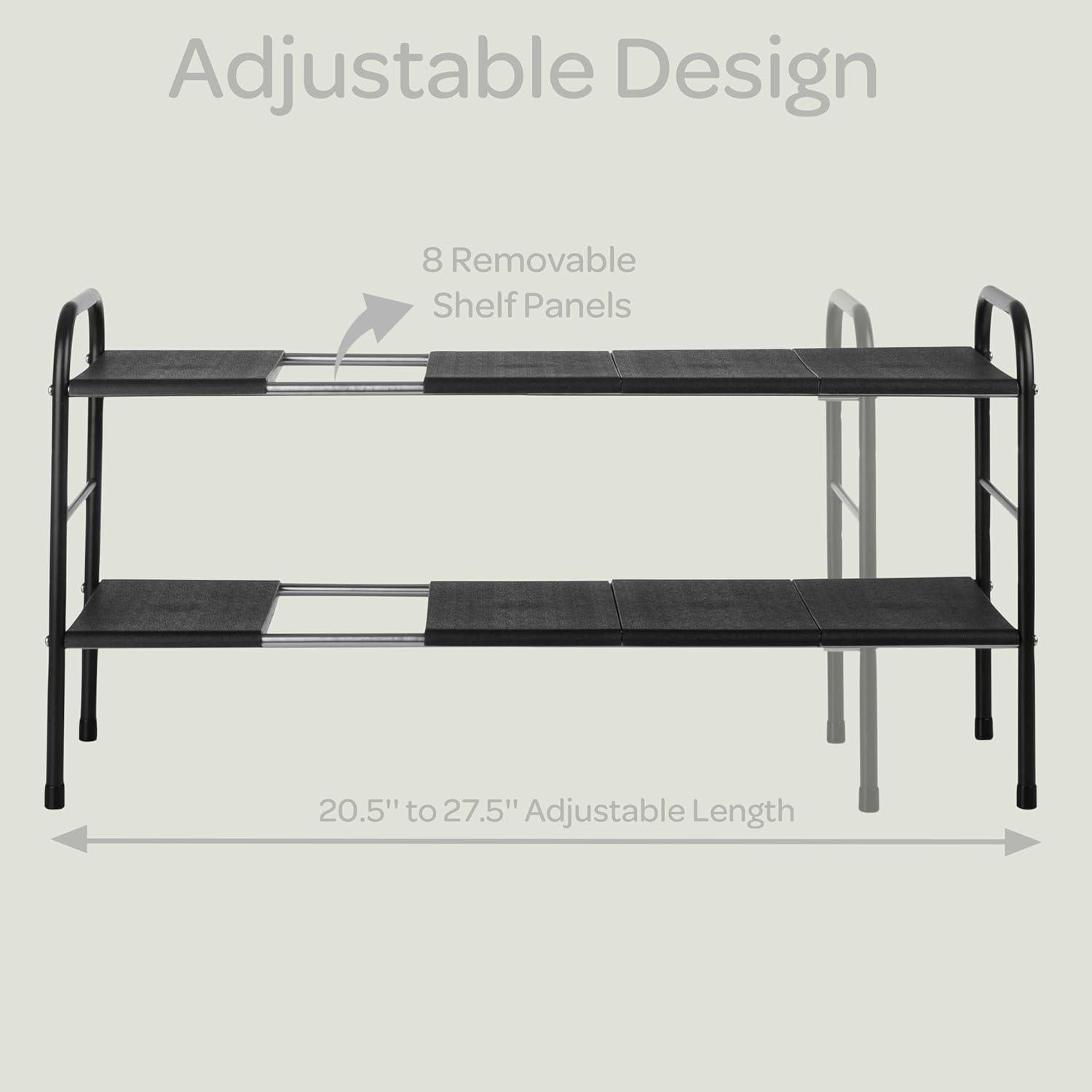 Home-Complete Under Sink Organizer - 2 Tier Adjustable Shelf Organizer with 8 Removable Panels - Kitchen or Bathroom Under Sink Organizers and Storage by Home-Complete