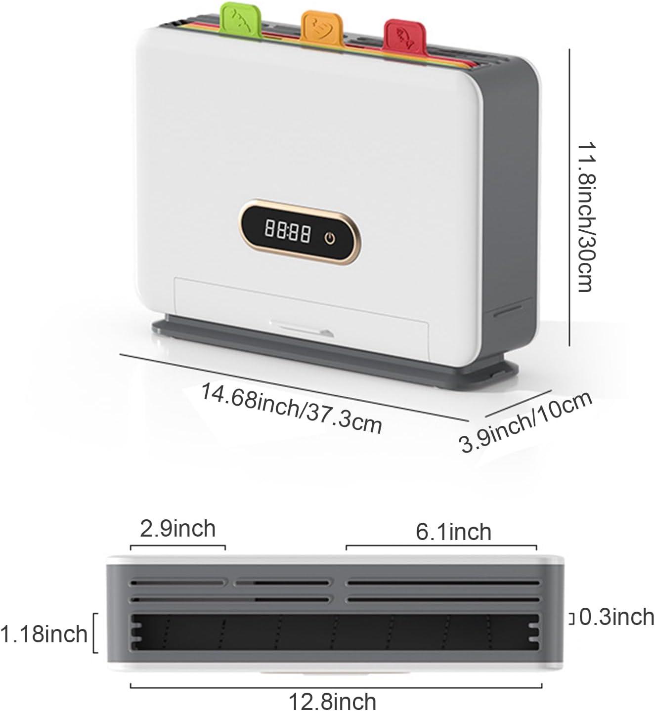 Modern Smart Cutting Boards with Storage Stand, Cleaning Cutting Board Set with 3 Color Coded Cutting, Drying Chopping Board & Knives Organizer,Smart Home Gadgets for Kitchen with Knife Block (White)