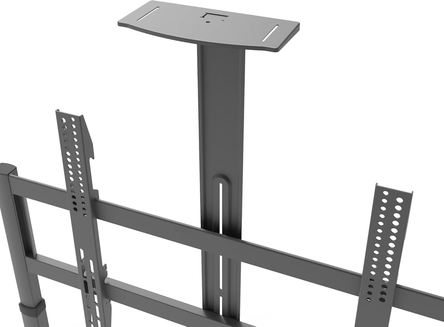 Kanto MTP100 Heavy Duty Height Adjustable Rolling TV Stand / AV Cart for 55" - 100" Screens up to 200 lbs (90.9kg)| Tray & Camera Shelf | VESA sizes from 200x200 to 900x600