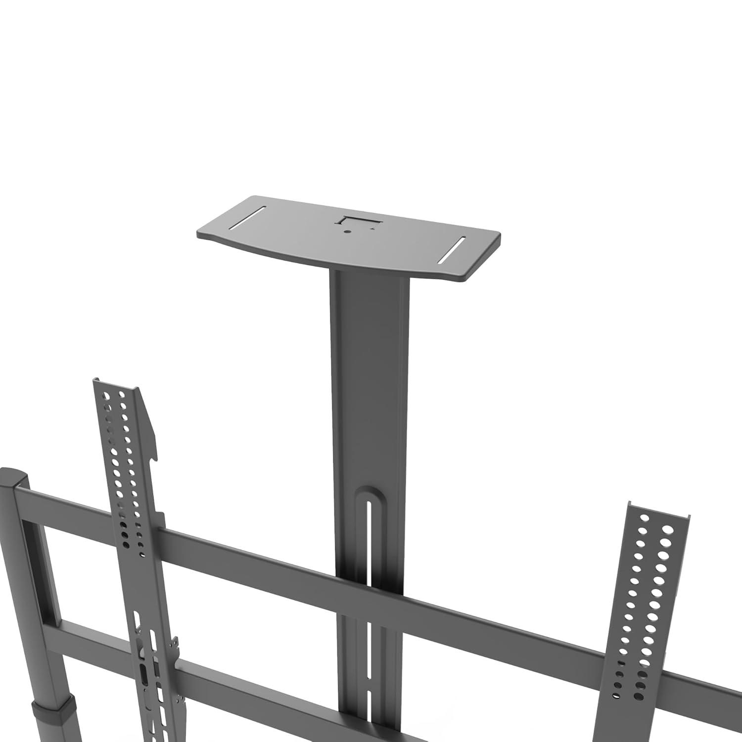 Kanto MTP100 Heavy Duty Height Adjustable Rolling TV Stand / AV Cart for 55" - 100" Screens up to 200 lbs (90.9kg)| Tray & Camera Shelf | VESA sizes from 200x200 to 900x600