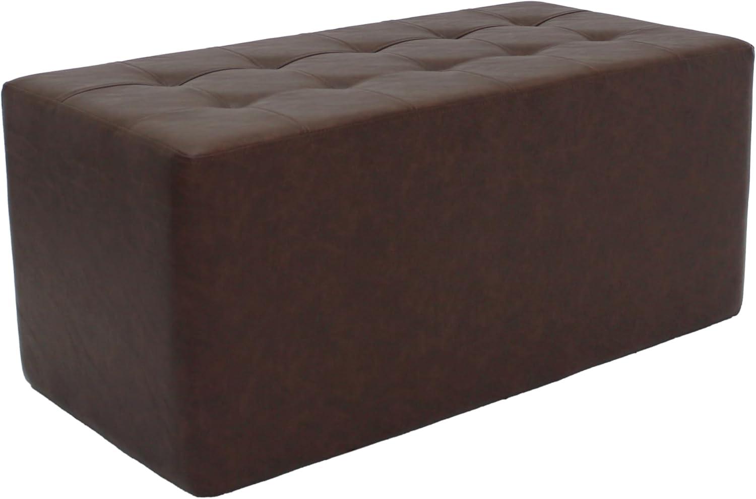 Distressed Tufted Rectangle Ottoman