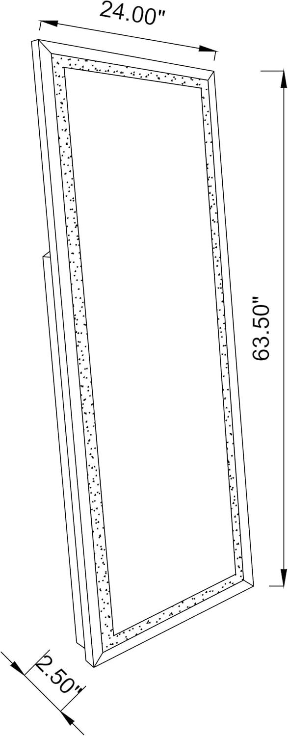 Rectangular Cheval Floor Mirror Silver
