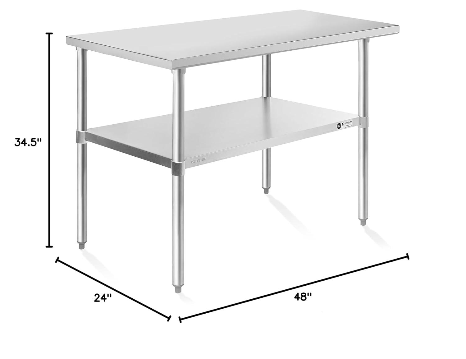 GRIDMANN 30" D x 34.5" H Stainless Steel Prep Station with Undershelf
