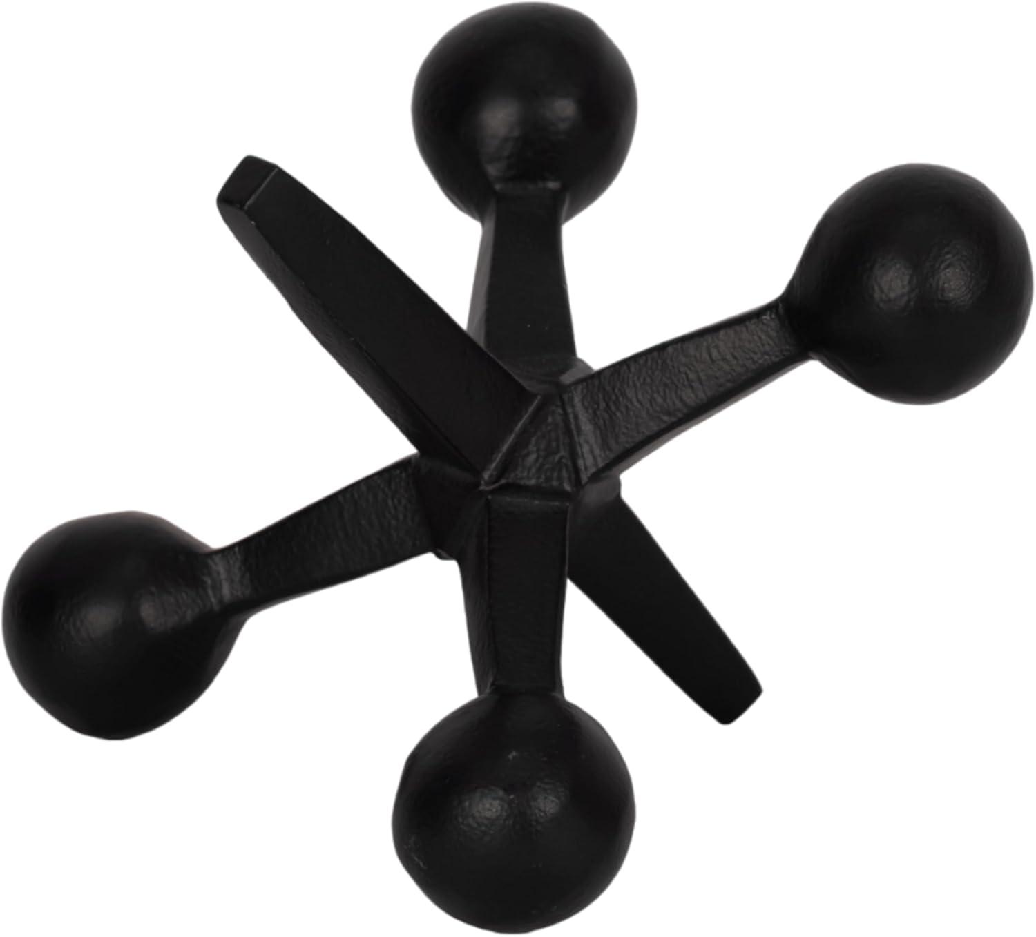 Sagebrook Home Creative Metal Jacks Sculpture for Room, Bedroom or Office Decor, Aluminum, Black 7 L x 5 W x 5 H Inches