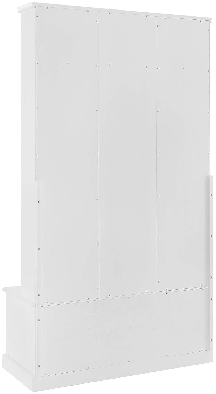 Ellison Hall Tree White - Crosley: Organizer Bench with Hooks & Storage Drawer