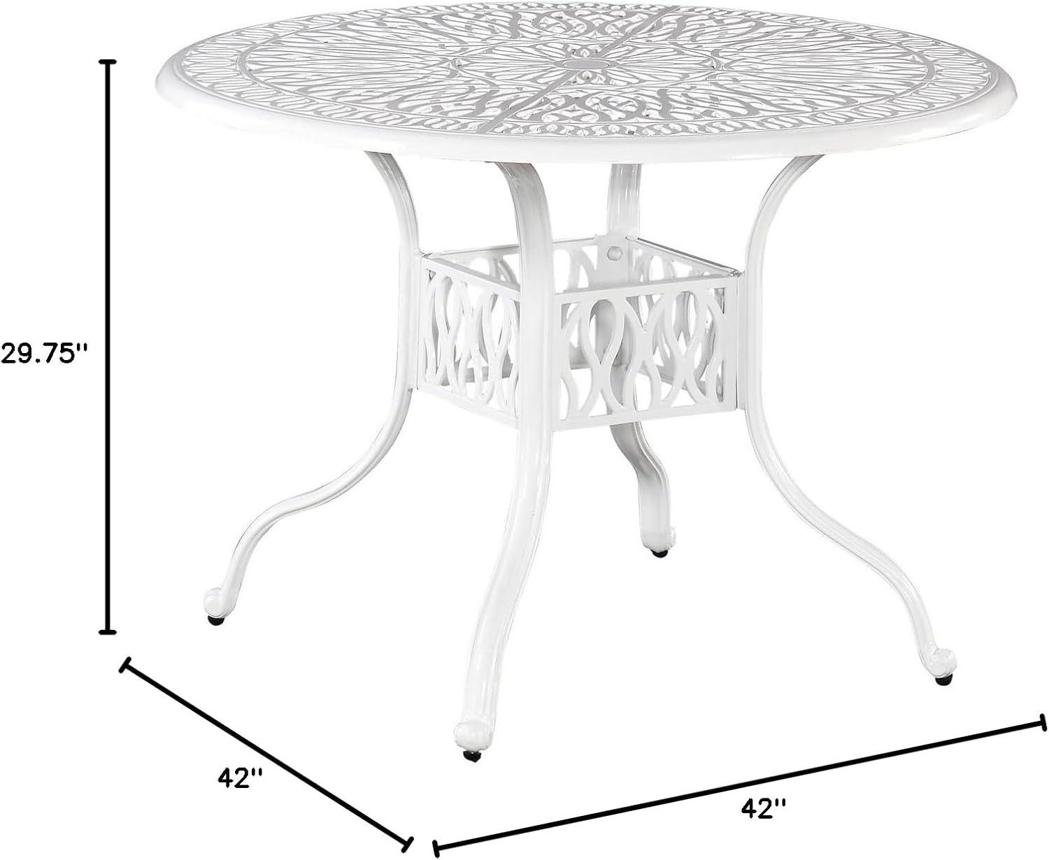 Homestyles Capri Aluminum Outdoor Dining Table in White