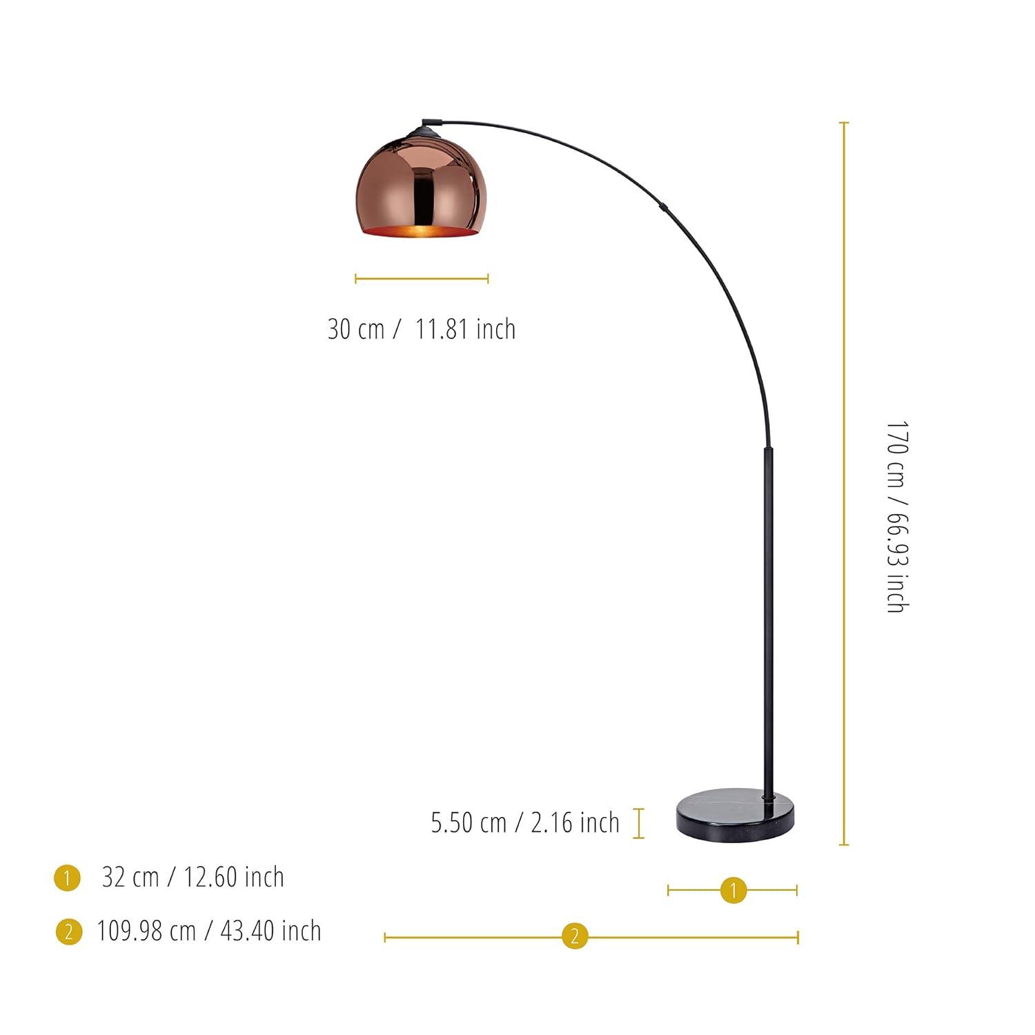 Wrought Studio™ Perlis 66.93" Arc Floor Lamp with Solid Marble Base
