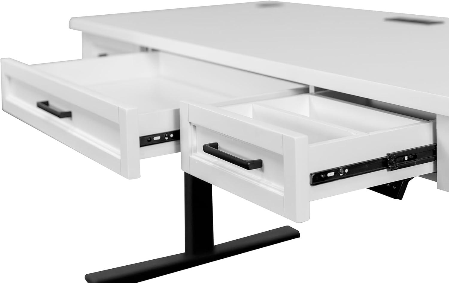 Modern Inlay Design Wood Console for TVs up to 40" Console White/Brown - Tate Collection - Martin Furniture