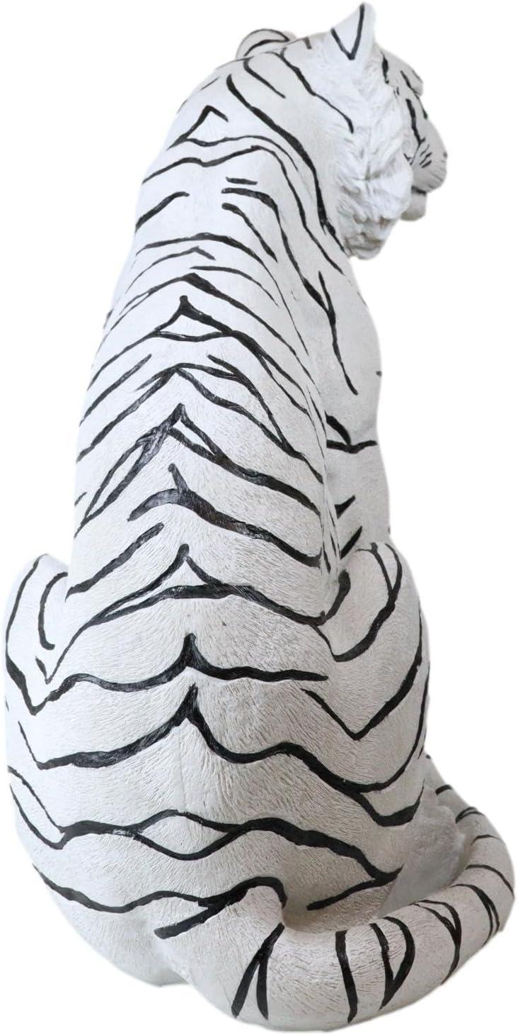 Ebros Gift 20" White Siberian Tiger Garden Statues, Weatherproof