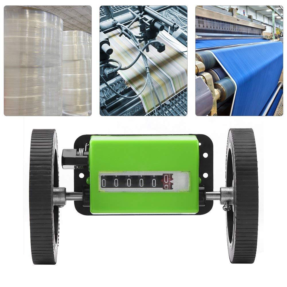 Roller Type Meter Counter, 6 Digits Meters Rolling Mechanical Length Counter for Measuring Textile, Printing, Artificial Leather