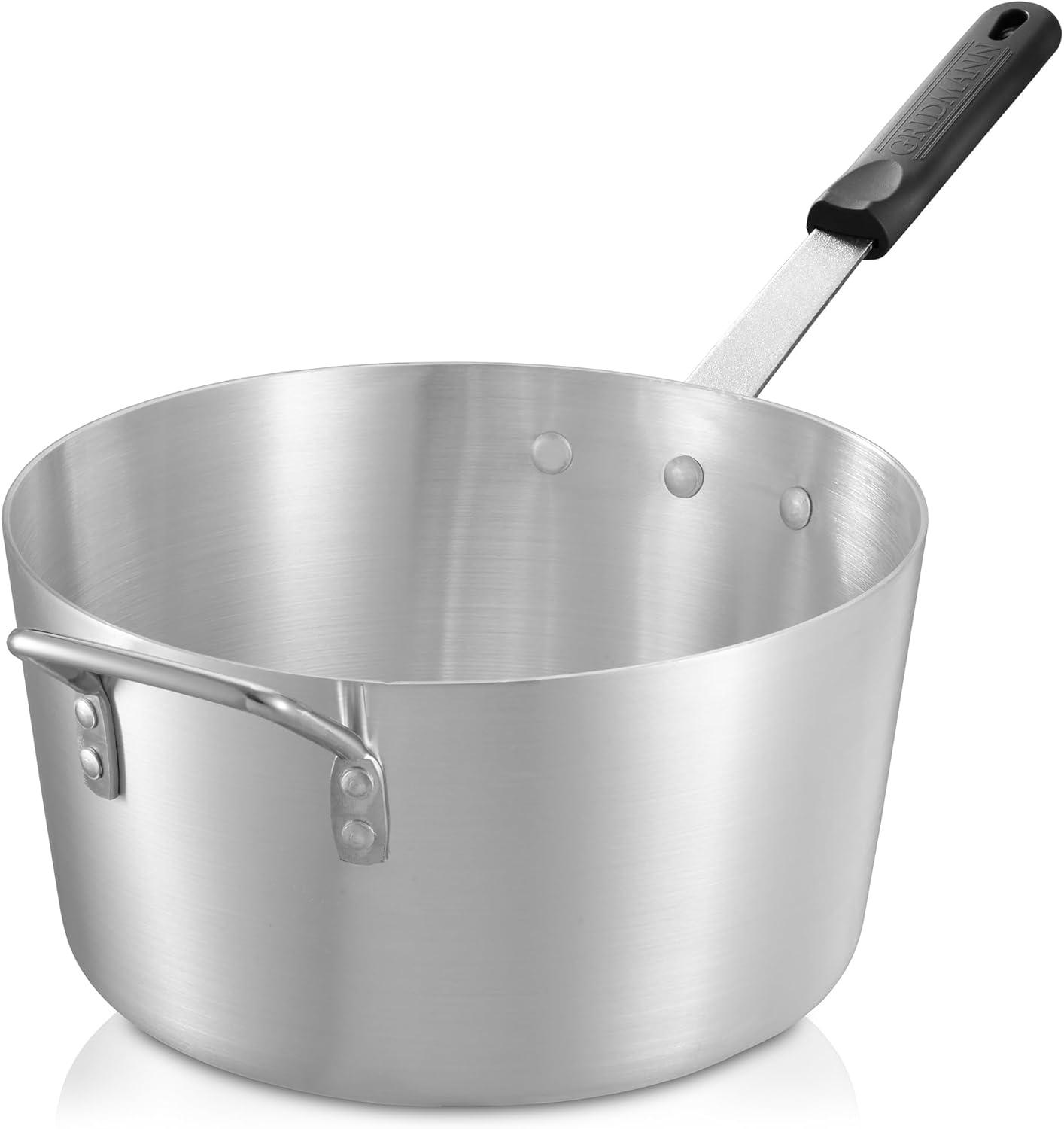 GRIDMANN Aluminum Sauce Pan & Silicone Handle, NSF Professional Cookware